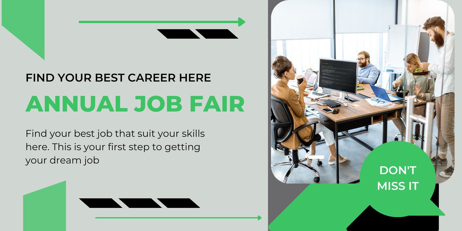 Purple Memphis Shape Job Fair Banner (1)